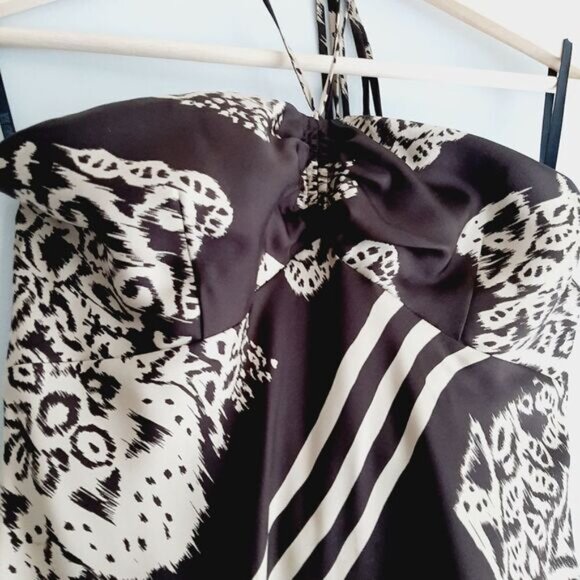 LAUNDRY / by Shelli Segal 100% Silk Scarf Style Halter Dress Sz 10 Flawed - Picture 4 of 15